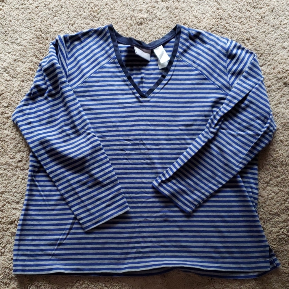 Liz Claiborne striped cotton shirt 1x